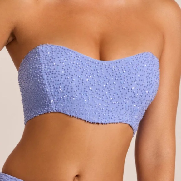 Oh Polly Blue Embellished Crop Top - Picture 4 of 12